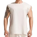 [Manatsulife] タンクトップ メンズ 通気 ストレッチ メッシュ 筋トレ フィットネス 吸汗 軽量 夏 BX74 (M, ベージュ)