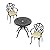 LOPOO 3-Piece Set of Cast Aluminum Patio Furniture with Cushions, Ergonomic Design for Relaxation, Includes Table and Two Chairs, Black