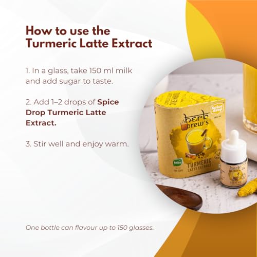 Image of Spice Drop Turmeric Tea Latte Extract | Healthy Mix Immunity Drink | Made With Turmeric, Black Pepper, Nutmeg, Cardamom, Cinnamon, Ginger, Clove | No Added Colors, Preservatives | Pack Of 1 | 0.17 oz