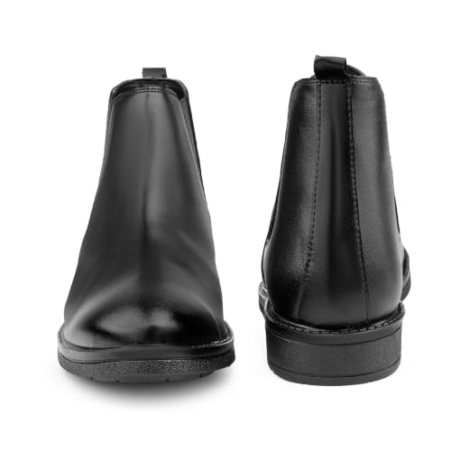 ROCKFIELD Store ROCKFIELD Classic Chelsea Boots for Men (Black, UK 10) - Image 3
