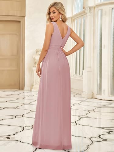 Image of Ever-Pretty Womens Bridesmaid Dress V-Neck Sleeveless A Line Chiffon Floor Length Formal Dress 09016