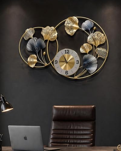 Image of Metal Wall Clock Metal Clock for Bedroom Stylish Wall Clock for Wall Decoration Big Antique Wall Clock (Design 4)