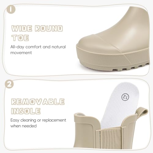 Image of Motasha Chelsea Rain Boots for Girls Boys Waterproof Toddler to Big Kids