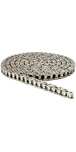 Jeremywell 40NP Nickel Plated Roller Chain 5 Feet with 1