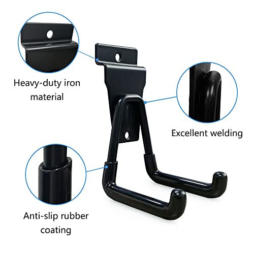 Dobures Slatwall Hooks Garage Hooks, Slatwall Accessories, Multi Size Garage Hanger, Hangers, Hooks Wall Mount Tool Holder For Ladder Garden Tools (14 Pack, Black) #TOP3