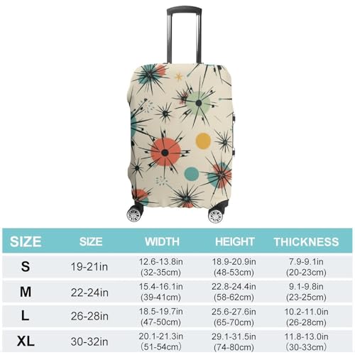 Carry on Luggage Cover Atomic Stars Retro Pattern Suitcase Covers for Luggages Tsa Approved Travel Luggage Sleeve Protector Elastic Suitcase Protector Anti-Scratch Washable Fits 19-30 Inch Case -L2