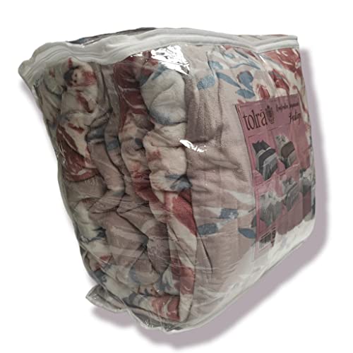 Mercatienda.es Edredón Sherpa 150 cm Tolrá 600gm,de 250_x_260 cm Modelo CS010 en Color Petalo, edredón con Borreguito para otoño e Invierno con los cuadrantes de Regalo.