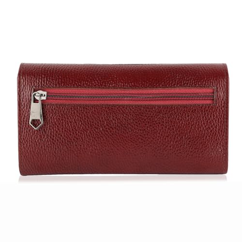 Image of Steve Jhonson Leather Wallet for Women - Mini Hand Purse with Card Holder - Women Stylish Clutch - Cute Mini Ladies Wallet for Daily Use - Fancy Ladies Purse with Slim Design (Maroon)