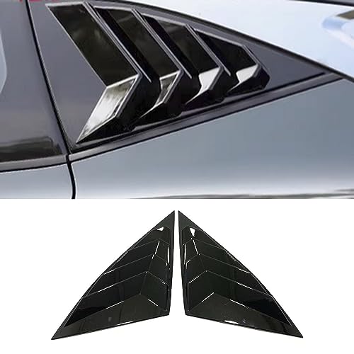ERIDANUS Auto Accessories Fit for Hyundai Tucson 2023 2022 Rear Window Louvers Shutter Cover Trim (Black) ABS 2 PCS