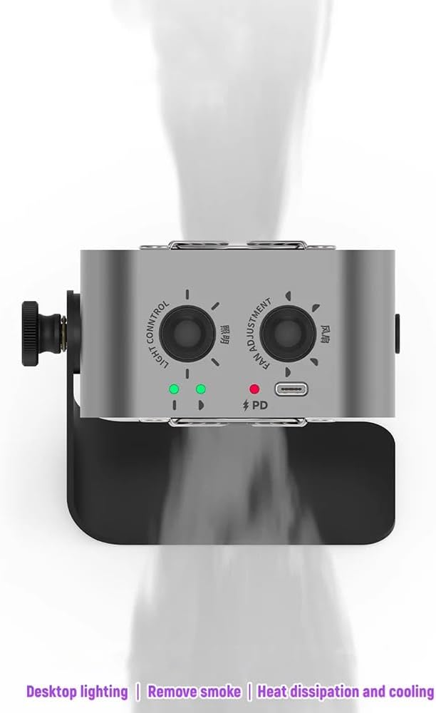 iDili Professional Multifunction Repair Smoke Extractor Fan with LED Light - Portable Desktop Cooling & Lighting Tool