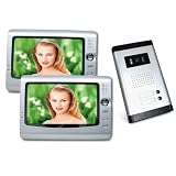 MOKEKA Videocitofono a Colori con Doppio Monitor LCD da 7 Pollici Argento