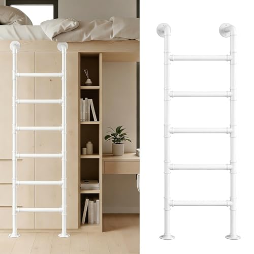 Échelle blanche de 110 cm structure murale fixe esthétique et robuste