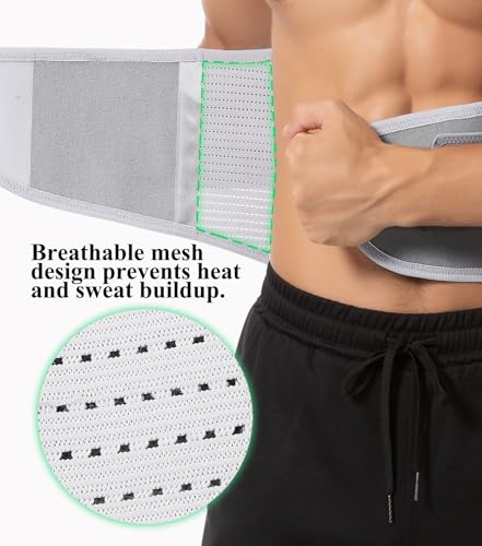 Image of Lower Back Brace with 5 Reinforced Stays for Women & Men,Back Support Belt with 4 Removable and Replaceable Lumbar Support Pad,Pain Relief for Sciatica, Scoliosis,Herniated Disc (Gray, X-Large)