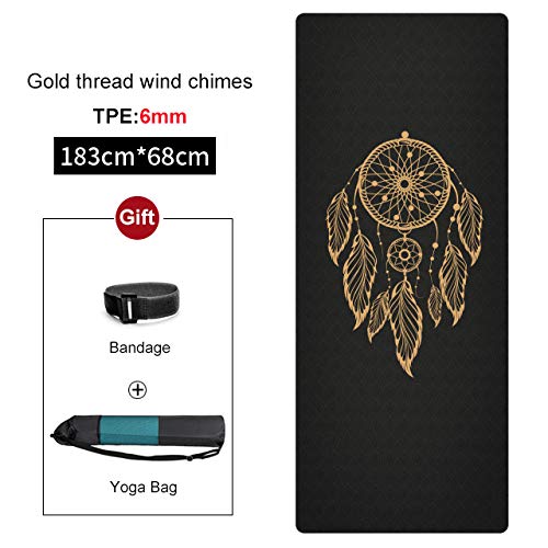 Tappetino Yogatappetino Yoga in TPE Antiscivolo 6Mm Nuovo Design Palestra Fitness Pilates Tappetini per Principianti Tappetini Sportivi Esterilla Cuscino Insapore