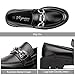 Vepose Women's 8081 Platform Casual Loafers, Black Round Toe Slip On Loafers Shoes, Fashion Chunky Heel Loafer with Chain, Comfortable Loafer with Arch Support, Size 6M US (CJY8081 Black 06)