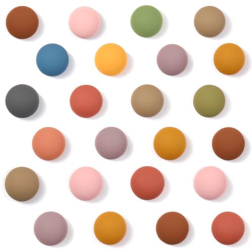 Imanes decorativos redondos mate 24 piezas multicolor