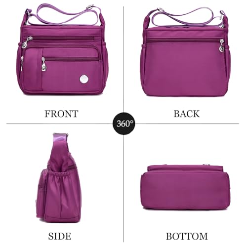 Crossbody Purse for Women Multi Pocket Shoulder Handbags Waterproof Nylon Purse and Handbags Messenger Bag3