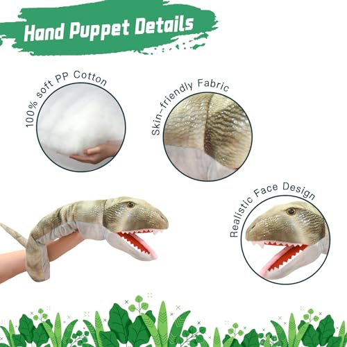 Lilizzhoumax Simulation snake Hand Puppet Plush Toy Stuffed Animal handpuppet Fluffy snake Cute Role-Playing Child Interactive Early Education Toys Home Decoration Animal Toys Gift for Kids - Image 3