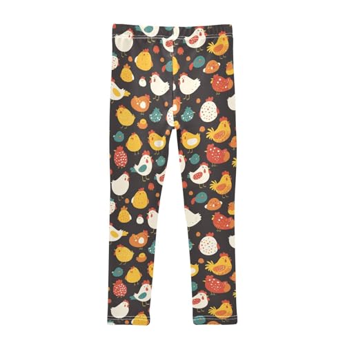 KLL Chicken Black and White Little Girls Active Leggings Casual Full Length Sweatpants Running2