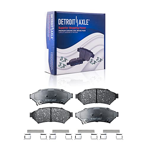 Image of Detroit Axle - Brake Kit for 2005-2008 Pontiac Grand Prix 2005-2009 Buick LaCrosse Allure, Front Rear Drilled Slotted Disc Brake Rotors Ceramic Brakes Pads w /Hardware 2006 2007 Replacement