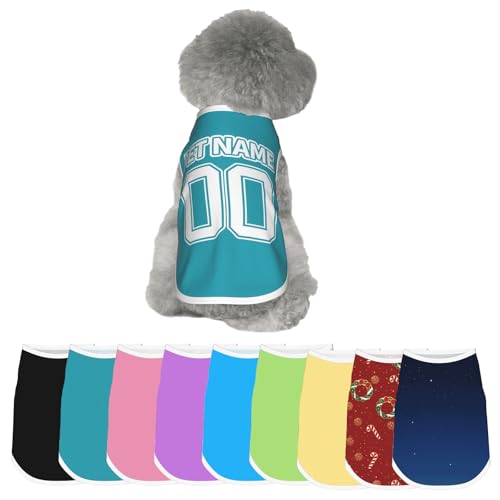 Image of Personalized Girl Dog Clothes, Custom Puppy Clothes, Customized Puppy Shirts with Name and Number, Customizable Dog Jerseys, Pomeranian Accessories, Costume for Dogs, Puppies Birthday Gifts