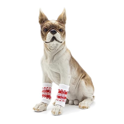 BESPORTBLE Pet Leg Sleeve Dog Leg Brace 4pcs Set Urine Warm Pad Christmas Snow Pattern Size s for Furry Friends