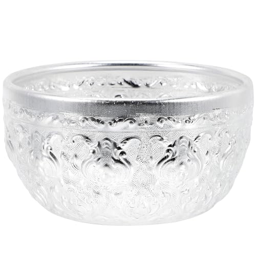 GLEAVI Ciotola in Metallo Goffrato Resistente Per Ristorante Scodella Insalata e Zuppa Ciotola Decorativa Fatta a Mano Facile Da Pulire e Durevole