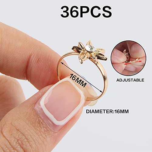 Taozoey Set di Anelli per Bambine, 36 Pezzi oro