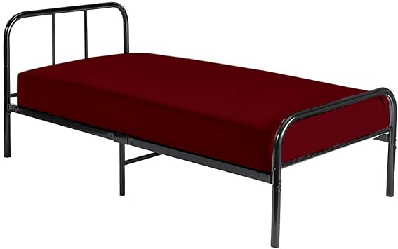Cot Fitted Sheet 30 x 75, 100% Egyptian Cotton, 1 PC Cot Size Bottom Sheet Only, Perfect for Narrow Twin, Camp Bunk, Army Cots, Trifold Mattress, Camping Cot, Guest Bed ReplacementBurgundy