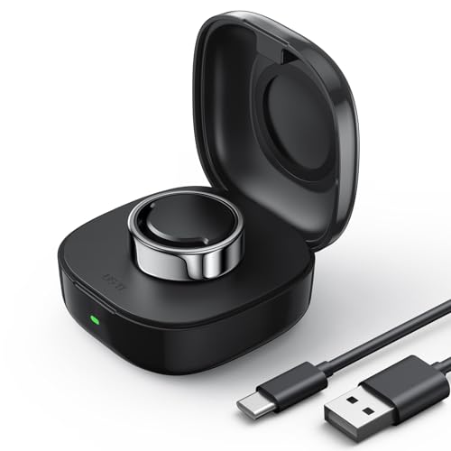 Wireless Charger Case Compatible with Oura Ring Charger Size 11, Portable Travel Charger Dock with Indicator Light, Universal Compact Charging Box for Oura Ring Gen3 Heritage/Horizon(Black)