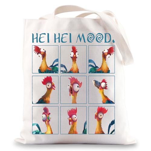 BWWKTOP Chicken Hei Hei Tote Bag Hei Hei Fans Gift Hei Hei Mood Shoulder Bag Hei Hei Merchandise Hei Hei Mood 37cm(14.56inch) *32cm(12.59 inch) * 0.47 inches