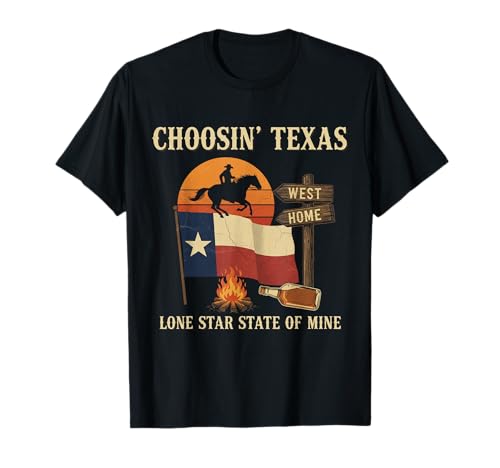 Image of Choosin Texas Shining Star State in Mind Country Cowboy T-Shirt