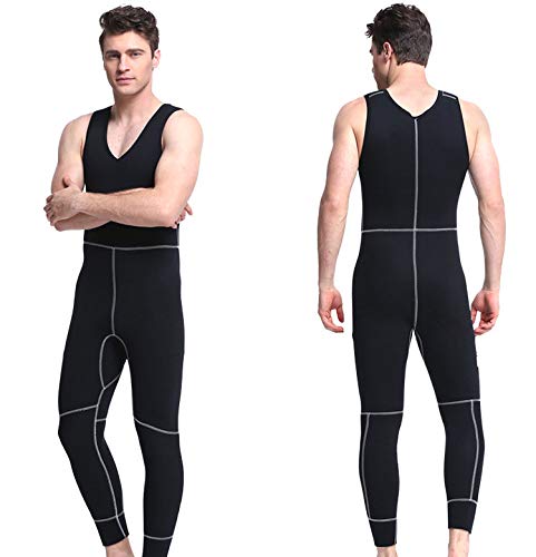 Muta da uomo calda ultra elasticizzata in neoprene, 5 mm, invernale, calda cerniera frontale a tutto corpo, 2 pezzi con cappuccio a prova di freddo, per snorkeling, surf, XXL