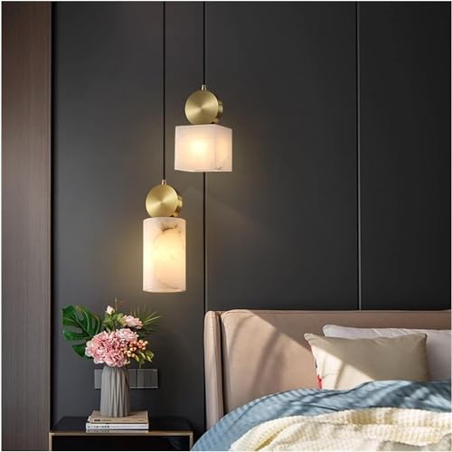 Lustre en cristal marbre et suspensions de chevet design - 2