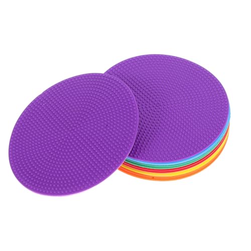Marcadores de disco planos y discos antideslizantes de plástico para entrenamiento con 12 piezas