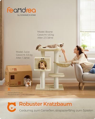 Feandrea Kratzbaum für große Katzen, XXL, hochbelastbar, beige PCT01M