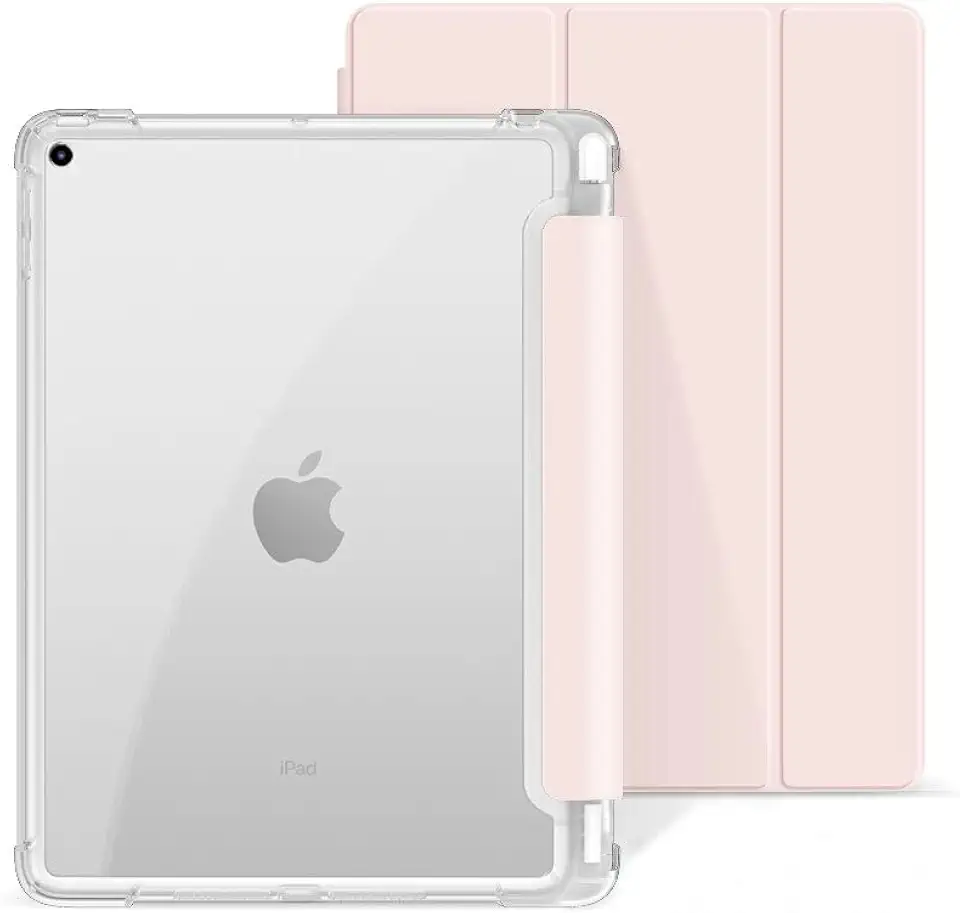Capa Para iPad 9ª 8ª 7ª Geração 10.2" Smart Case Slim Com Suporte a Caneta e Fundo Transparente Proteção Total- Anti Impacto/ Auto Sleep /Tampa Magnética/ Premium Resistente Funcional