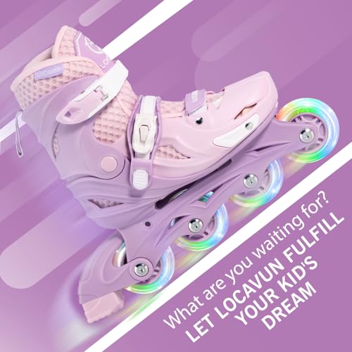 Locavun Inliner Kinder 4 Größen Verstellbare Inline Skates für Mädchen Größe 26-29 29-34 30-35...