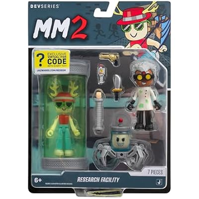 DevSeries Murder Mystery 2: حزمة ألعاب مرفق البحث - اثنان من أرقام الحركة 2.75 بوصة مع كبسولة مختبر Light-Up وملحقاتها ورمز العنصر الافتراضي الحصري
