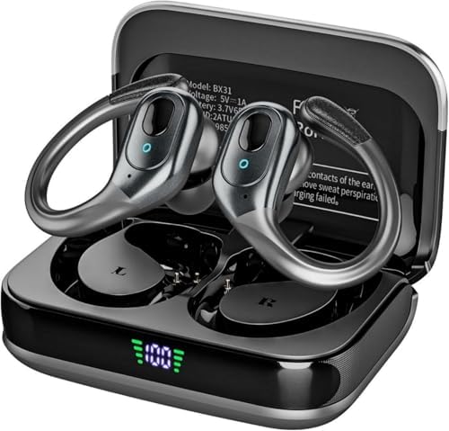 sajawass Wireless Earbuds, Sports Bluetooth Headphones, 75Hrs Pla...