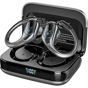 Wireless Earbuds, Sports Bluetooth Headphones, 75Hrs Playtime Ear Buds with LED Power Display, Noise Canceling Headset, IPX7 Waterproof Earphones for Workout/Running