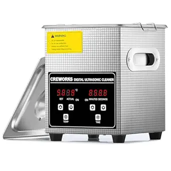 CREWORKS Professional Jewelry Cleaning Machine, 2L Jewelry Cleaning Ultrasonic Machine with Heater & Timer, Digital Sonic Cleaning Machine for Cleaning Denture Dental Irrigator Parts Retainer Glasses