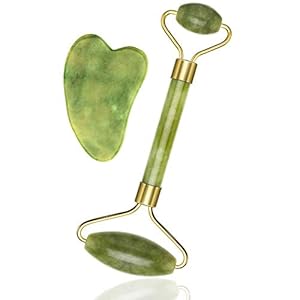 Jade Roller for Face – Gua Sha – Lymphatic Drainage Tool for Face, Eye, Neck, Body – Skin Tightening – Reduces Wrinkles and Fine Lines