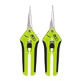 Active Gear Guy Microtip Gardening Trim Scissors for Hydroponic, Garden, and Bonsai Use. One Curved Blade and One Straight Blade. Great Tools for Precision Pruning and Trimming