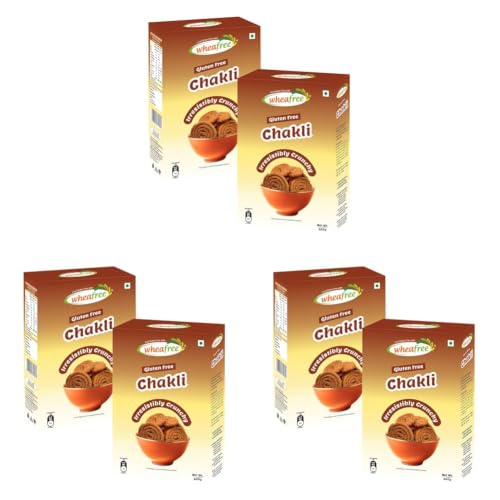Image of Wheafree Gluten Free Chakli (Murukku) (Pack of 6 x 400 g) | Lactose Free | Delicious, Ready to Eat | Tasty Crispy and Crunchy Savory| Best Snacks for Tea /Coffee