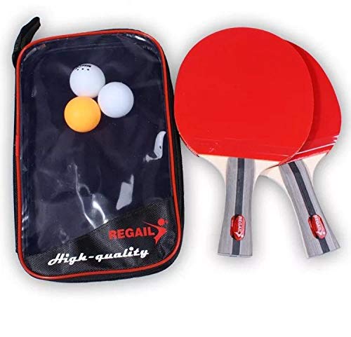 M&JProfessional Table Tennis Set (2 Rackets, 3 Balls with Carrying Case)