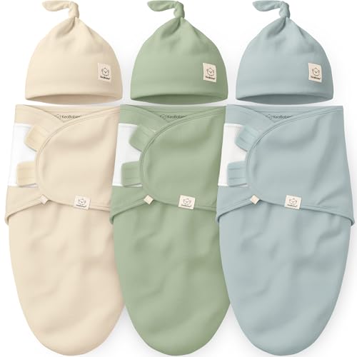 Image of 3pk Organic Swaddles for Newborns Girls, Boys & Hats (Slate, 0-3M) | Soft Cotton Baby Sleep Sacks 0-3 Months, Breathable Baby Hats and Swaddles 0-3 Months, Newborn Essentials Must Haves