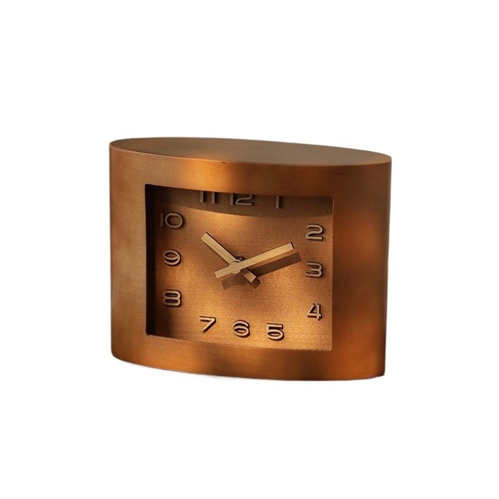 S5b8W3g7 Mantel Clocks Desktop Clock Silent Table Decoration Simple, for Living Room Bedrooms Office Kitchen Indoor Decorate(Bruin)
