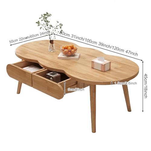 Table basse en bois massif solide et facile à assembler pour salon - 3