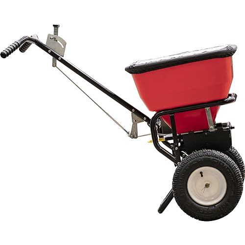 Buyers Products 3039632R Grounds Keeper Commercial All Season Walk Behind Push Spreader, 100lb Capacity, For Seed, Fertilizer, Salt & Snow Melt, Included Grate & Cover With Enclosed Gearbox